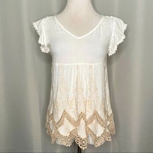 Altar’d State embroidered scallop hem top